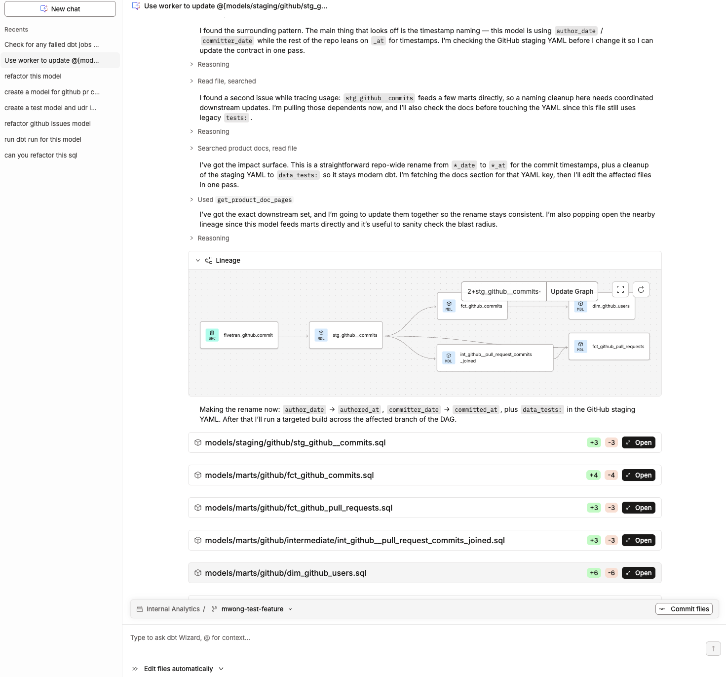 dbt Wizard in the dbt platform